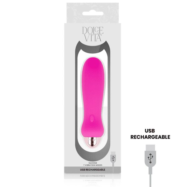 DOLCE VITA - RECHARGEABLE VIBRATOR FIVE PINK 7 SPEEDS 3